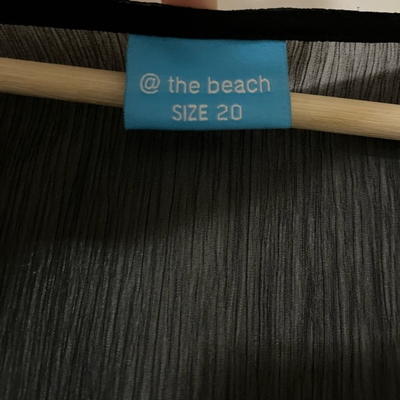 Black sheer embellished sequin beach swimsuit cover up - Picture 4 of 4